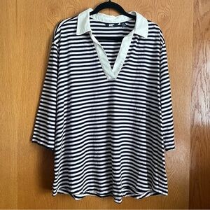 Lands End size 2X striped collared shirt